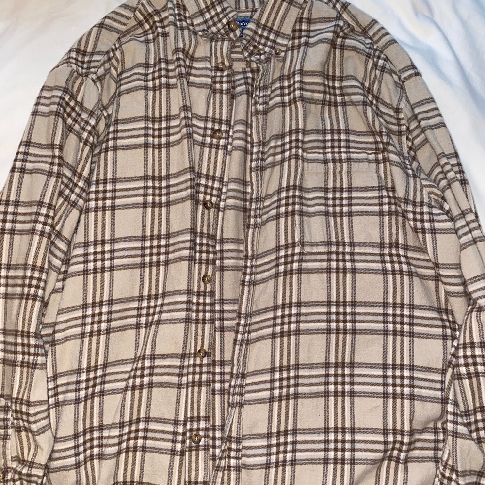 oversized tan flannel